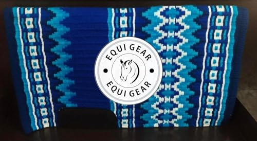EQUIGEAR Western Show Horse Satteldecke aus neuseeländischer Wolle, Western-Design, handgefertigte Satteldecke, Wollpolster, Sensor Flex (Anpassung möglich), WW52 (34x36)