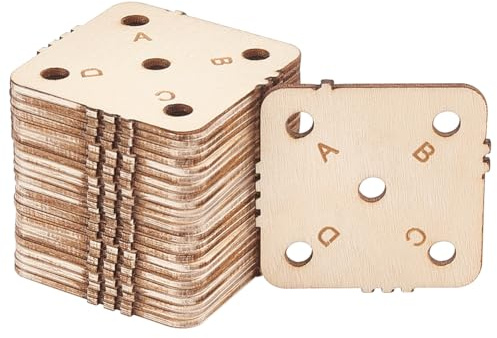 BENECREAT 24 Pcs Square Weaving Cards, 46.5x46.5mm 5 Hole Loom Cards for Tablet Weaving Supplies