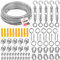 CGBOOM 304 - Cuerda de alambre de acero inoxidable (40 m, 2 mm, revestimiento con ojales, para plantas trepadoras, tendedero, cortina, luces, rascadores de cables de cubierta)