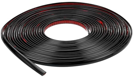 QUARKZMAN Tira de Moldura Adhesiva para Pared 0.4 x 52 Pies Moldura Flexible Impermeable Autoadhesiva para Marco de Espejo Decoración del Hogar Negro