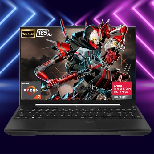 ASUS TUF 16 Ryzen 7 Premium Gaming Laptop, 16 FHD+ 165Hz, AMD Ryzen 7 7735HS (Beats Intel i7-13700H), AMD Radeon RX 7700S (Beats GeForce RTX 4060), 32GB DDR5 RAM, 1TB SSD, RGB Backlit KB, W11 Pro