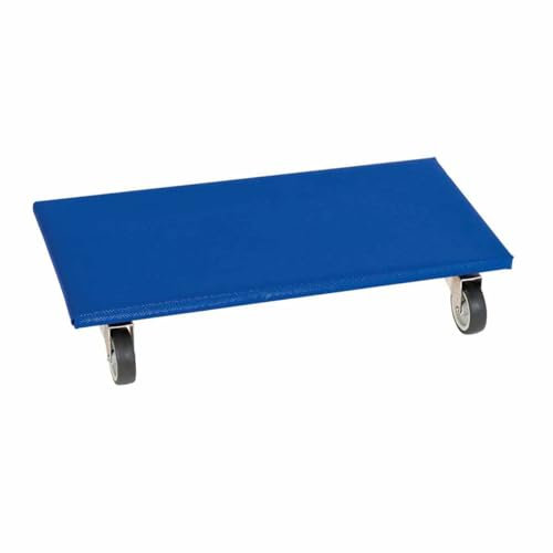 Möbelroller Holz, 2 Stück, Rollen ø 75 mm TPE, 300 x 600 mm, Anti-Rutschbelag, 200 kg, Blau