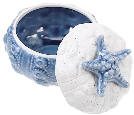 Hoement Contenitore Multifunzionale in Ceramica Blu Stile Marino, Pentola Per Stufato Resistete Al Calore, Ciotola Piccola e Leggera Per Cucina e Campeggio