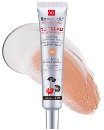 Color Correcting CC Cream SPF25, Dark Tinted Moisturizer for Redness