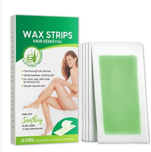 Wachsstreifen Haarentfernung für Frauen, Wachsstreifen für Gesicht, Körper, Arme, Beine, Brust, Rücken, Brasilianisch, Körperwachsstreifen für alle Hauttypen (20 stück (1er Box))