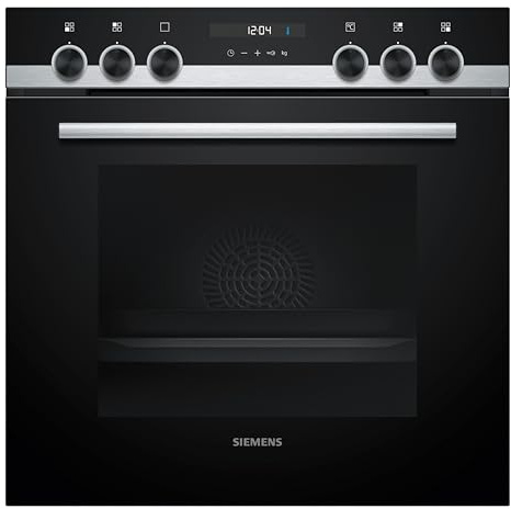 Siemens iQ500 Einbauherd 60 x 60 cm Edelstahl cookControl10 HE517GBS4 | Made in Germany, Hydrolytisch, Kindersicherung, 71 l Nutzinhalt, Schnellaufheizung, Weißes LCD-Display mit Drehknebel