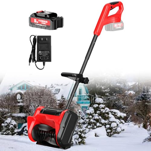 Pala Quitanieves Eléctrica Pala Quitanieves Inalámbrica, Quitanieves a Batería, 11,8 despeja El Camino, 26' de Distancia de Lanzamiento, Soplador de Nieve de Mano,brushedmotor-1 * 4500mah