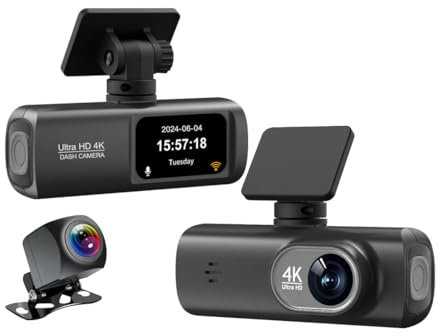 Anteriore Posteriore Doppio Obiettivo Con GPS WiFi Visione Notturna DVR Video Registratore Dash Cam 4K per Macchina Fotografica Dell'automobile
