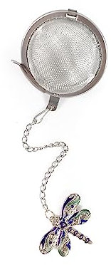 The Traveling Teapot Tea Infuser for Loose Leaf Tea-Cute reusable steeper stainless steel mesh, strainer ball holder accessory, single diffusers brewer strainers infusers diffuser (Dragonfly)