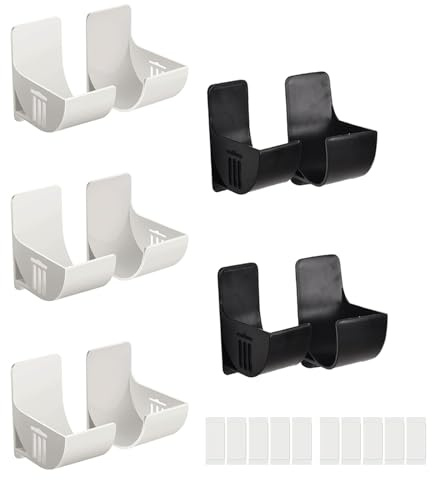 Smloplom Küchenschrank Organizer, 10 Stück(5 Paare) Wandmontierter Müllbeutelhalter, Kein Bohren erforderlich Müllsackhalter, Aufbewahrungsbox Küche für Backpapier, Folien und Müllsäcke, Weiß+Schwarz