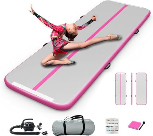 JOYTALENT Air Matte Track, 3 M Aufblasbare Gymnastikmatte, Height of 10 cm Air Turnmatte, Tumbling Matte with Air Pump for Gym/Home/Outdoor/Training/Yoga