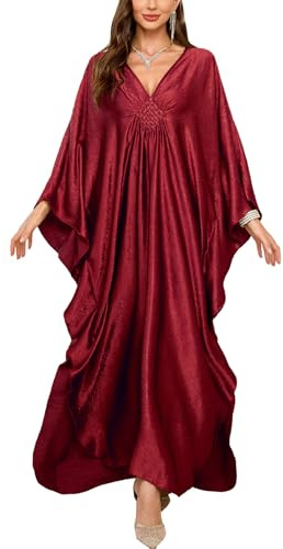 YouKD Abito lungo da donna stile caftano, bohémien, costume da bagno, copricostume da spiaggia, vestaglie, taglia unica, abbigliamento per la casa, Taglia unica