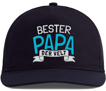 tshirtladen Cap mit Stick Bester Papa der Welt Aufmerksamkeitn Vatertag Männertag Papa Vater Sohn Männer Geschenk Geburtstagsgeschenk Snapback Basecap Mütze Partnerlook werdender Papa Vatergeschenk