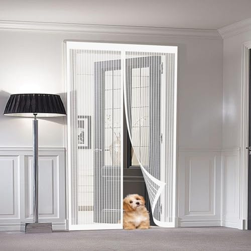 Mosquitera Puerta Magnética 125 x 200 cm Mosquiteras Magneticas Se Cierra Automáticamente Mosquitera Magnética para Puerta Varios Tallas para Salón Dormitorio, Blanco
