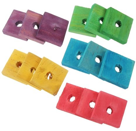 Abaodam Lot de 50 copeaux de bois pour perroquet - Assortiment de couleurs - Pour perruches, calopsittes et perroquets