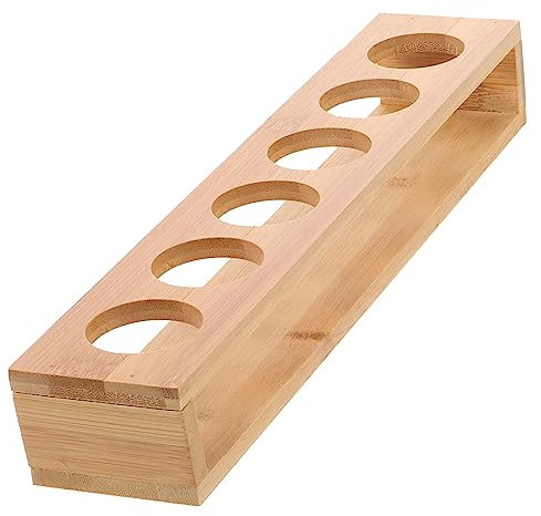 DONFAMDS Bandeja De Madera Para Vasos De Licor Portavasos Compacta De Madera Natural Soporte Para Vasos De Whisky Hogar Bar 1 Unidad Organizador De Copas De Vino