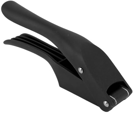 TOPINCN Garlic Press, Garlic Mincer Tool No Need to Peel Garlic Ginger Crusher & Masher, 2 in 1 Garlic Mincer Grinder with Ergonomic Handle, Easy Squeeze Multipurpose Kitchen Tool (Black)