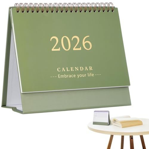 SHINEOFI 2026 Stehender Flip Kalender für Büro Zuhause und Schule für Notizen und Planungen von bis Stabile Papierqualität Dekorativ und Funktional