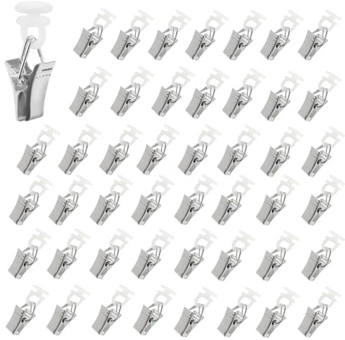 JCTEEY 100 Stück Gardinenklammern für Schienen, Vorhang Clips, Vorhangklammern mit Rollen, Gardinenhaken Zum Klemmen für Gardinenschiene, Duschvorhänge, Türvorhänge, Vorhänge