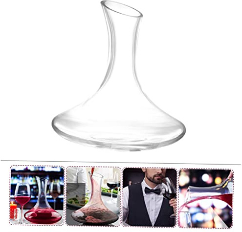 VICASKY Decanter Vino in Vetro Soffiato Distributore Vino Design e Aeratore per Purificati Regalo per Feste e Speciali