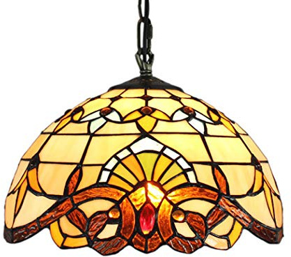Lámpara de araña Estilo Tiffany, Estilo Barroco Retro Europeo, con Pantalla de Color, para Pasillo de Hotel, con Ventosa de Hierro Forjado para Sala de Estar, Dormitorio, Estudio, E27