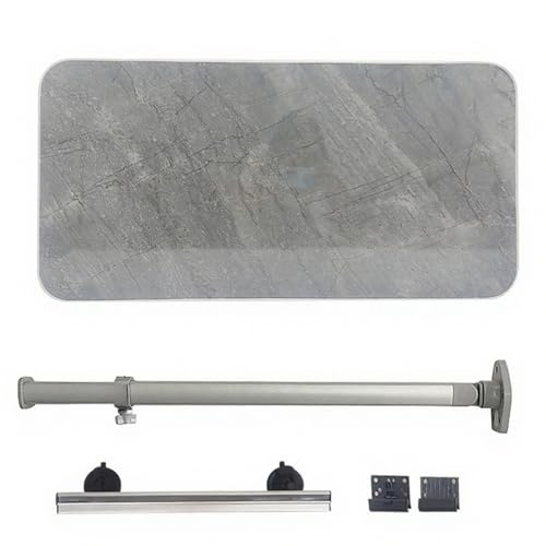 ZHAOBEIK Wohnmobil Tisch, 40×80cm, Rechteckiger Wohnmobil Klapptisch Camping, 30kg Tragkraft, für Wohnwagen, Yachten(Gray)