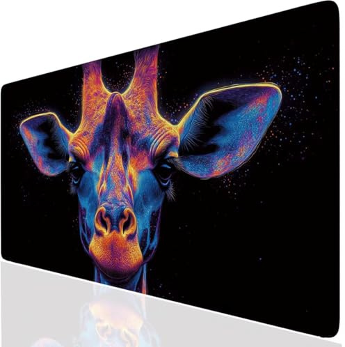 Hirsch Mauspad XXL, Schwarz Mousepad 600x400mm mit Genähten Kanten, Mauspad Großes Schreibtischauflage, Gaming Mousepad Wasserdicht und Rutschfest, Desk Mat Vernähte Kanten für MacBook, Laptop DE-4405