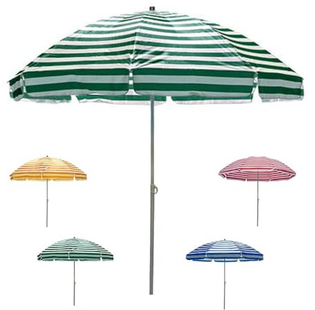 Parasol de plage portable UPF 50+ – Auvent de jardin de 2,2 m avec 8 baleines – Protection UV – Pour camping, loisirs, piscine, relaxation – Vert
