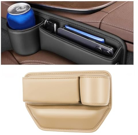 Caja Organizador Asiento Coche para v&w Golf 2022-2025 Portavasos de Cuero Coche, Bolsa para Huecos Asientos, Organizador para Rellenar Huecos, Accesorio Interior