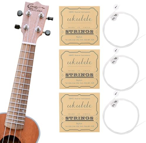 MUNZE 3 Sets Cuerdas De Ukelele Cuerdas De Ukelele Acústicas Cuerdas De Nylon Repuesto De Accesorios Para Ukelele Colorido Blanco.