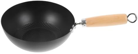 TOYZFRIENDY Poêle Wok Japonaise sans Revêtement Petite Poêle Antiadhésive pour Personne Manche Isolant Multifonction pour Cuisson Maison Au Gaz Ustensile Cuisine Pratique sans Couvercle