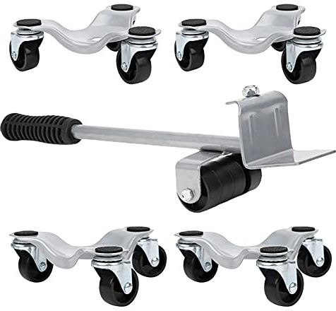 CHICIRIS Set di Movimentazione Efficiente per Sollevatori di Mobili Piastra Mobile Facile Usare per Mobili Pesanti Maniglia Antiscivolo con Rotazione a 360° per Applicazioni Che Risparmiano
