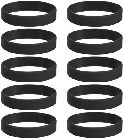QUARKZMAN 10Pcs Bandas De Goma De Silicona 3.15 Pulgadas Planas Negro | Antideslizantes, Bandas Elásticas De Goma, Para Libros Trampas Arte Papel De Regalo Cordones Y Más