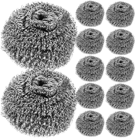 GANAZONO 20pcs Steel Wool Scrubbers Metal Dish Washing Brush for Cleaning Dishes Cast Pots Kitchen Pans