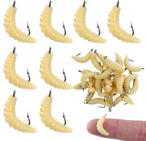 UYVPAER Appâts Souples en Silicone avec Hameçon, Leurres Insectes pour Pêche À La Truite