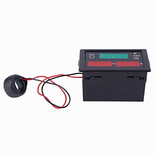 DL69 2047 Multifunktions-Energiemessgerät, Voltmeter, Amperemeter, AC 80–300 V, 100 A, digitaler Tester mit roter und grüner LED-Anzeige für Wirkleistungs- und (80~300V ~100A)