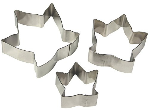 PME IV201 Efeuausstecher aus Edelstahl, Sortiment, 3-teilig, Edelstahl, Silver, cm, 4 x 1.2 x 4 cm, 1 Einheiten