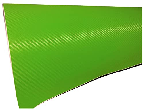 Carbonfolie Carbon Folie (=49,71 Euro/m2) Auto Bike Laptop Handy * Blasenfrei schwarz weiß orange grün rot silber (50 x 35 cm, grün)
