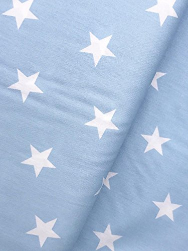Baumwollstoff Sterne 28mm baby blau, Breite 150 cm (1,5m x 1,50m, Baumwolle)