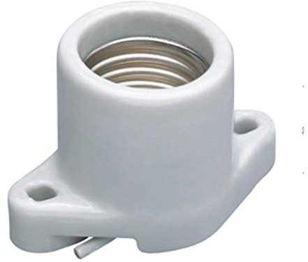 TWDRTDD Porcelain Surface Mount Light Socket,E26 Medium Base Ceramic Lamp Holder,Cleat Lamp Socket with Two Hole Flanged Mounting and 5.9 Leads
