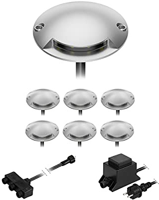 ledscom.de LED Boden-Aufbau-Leuchte Bunda, 1-flammig, für außen, befahrbar, warm-weiß, 7er Set