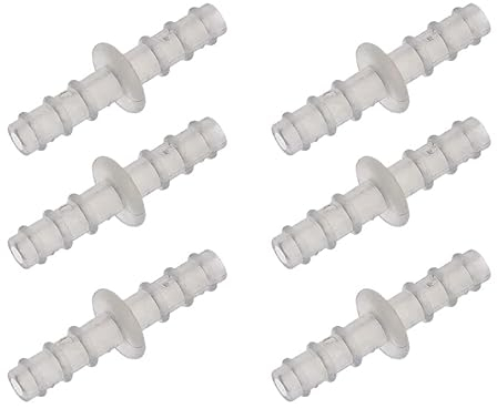 Connettore per tubo ossigeno 6 pezzi, connettori per tubi di ossigeno con corrugazione anti-scivolamento, 6 pezzi