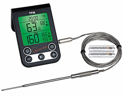TFA Dostmann 14.1512.01 Kökschef digital grill-ugnstermometer (svart med batterier)