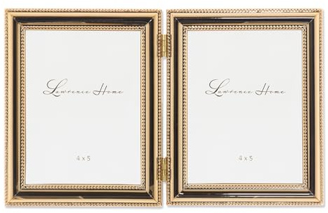 Lawrence Frames Klassischer Perlenrahmen mit Scharnier, 10,2 x 12,7 cm, goldfarben
