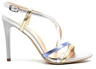 Nero Giardini E218404DE Sandali Donna in Pelle - Platino 35 EU