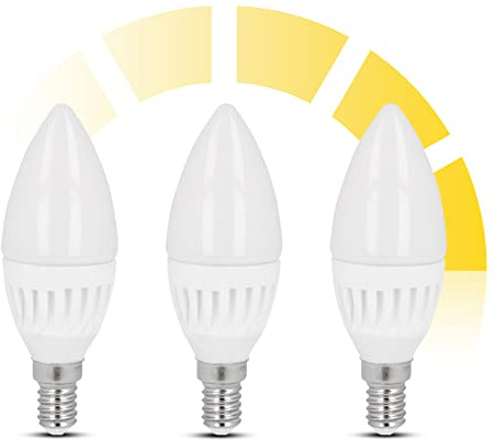 LED line Leuchtmittel E14, dimmbar, C37, 9 W – 992 Lumen, matt, warmweiß, 2700 K, LED-Leuchtmittel E14, mit Schraube, Kerzenform, entspricht 90 W Glühlampe, 3 Stück