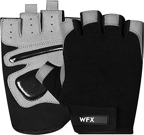 WFX Guanti da palestra per allenamento e sollevamento pesi, per uomo, donna, supporto per il polso, imbottitura extra grip per il palmo della mano, guanti da allenamento, ciclismo.