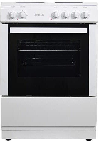 Statesman NAPIER60EW Single Cavity Electric Cooker, Integrated Grill, 60cm, White