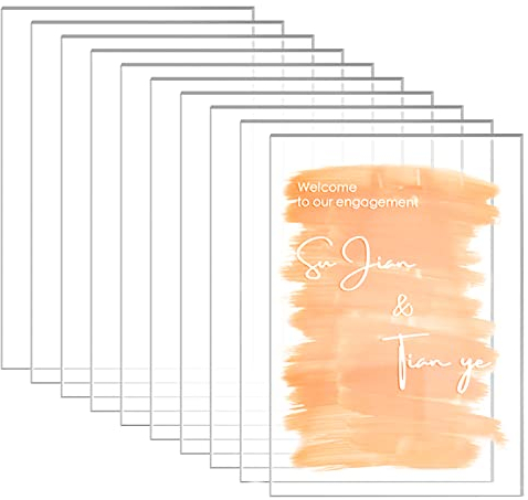 10 Pezzi Fogli di Plexiglass Acrilico Trasparente Acrilico Lastra,Lastre Plexiglass per Pittura,Album 18x12,7CM