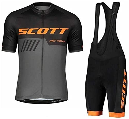 Traje Ciclismo Hombre Verano Conjunto Bicicleta Ropa MTB Maillot Bici Manga Corta con 3D Almohadilla De Gel para Bicicleta MTB Ciclista Bici (Grey,XXL)
